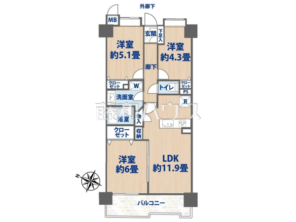 間取図　【所沢ガーデンホームズ】