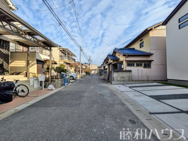 接道状況および現場風景　【名古屋市北区六が池町】