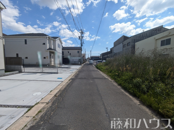 接道状況および現場風景　【岩倉市大地町葉広】