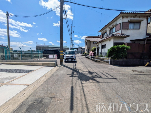 接道状況および現場風景　【小牧市藤島町中島】