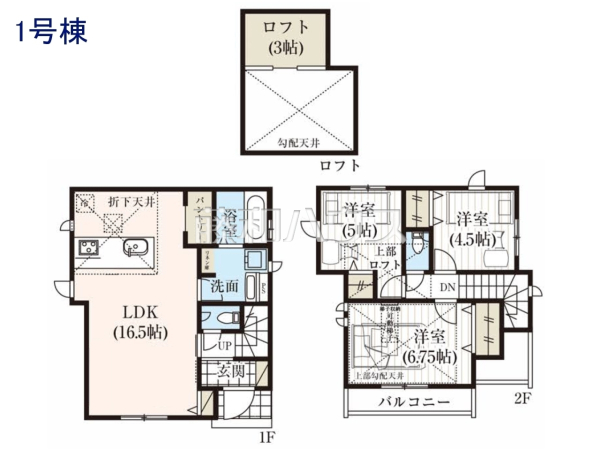 1号棟　間取図　【世田谷区北烏山５丁目】