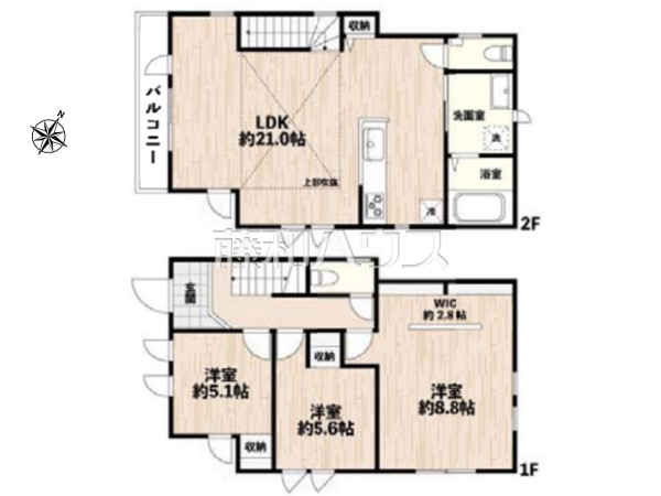 間取図　【三鷹市井の頭１丁目】ご家族の様子がわかり、会話も楽しめる対面式システムキッチン　