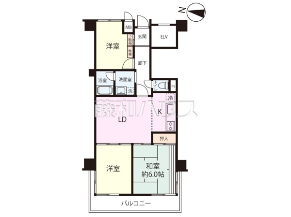 間取図　【ハイマート第2聖蹟桜ヶ丘】