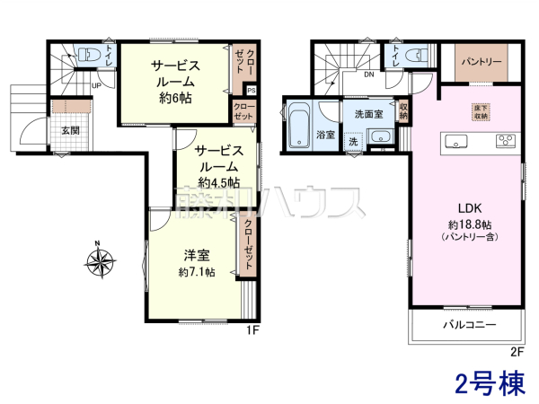 2号棟　間取図　【練馬区三原台１丁目】