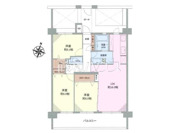 間取図　【レクセルガーデン東所沢】