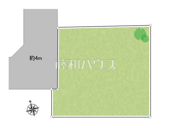 ≪全体区画図≫建物東隣公園につき日当たり良好◎　【府中市天神町２丁目】