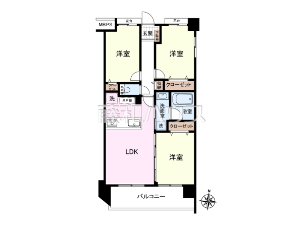 間取図　【ライオンズガーデン調布多摩川】