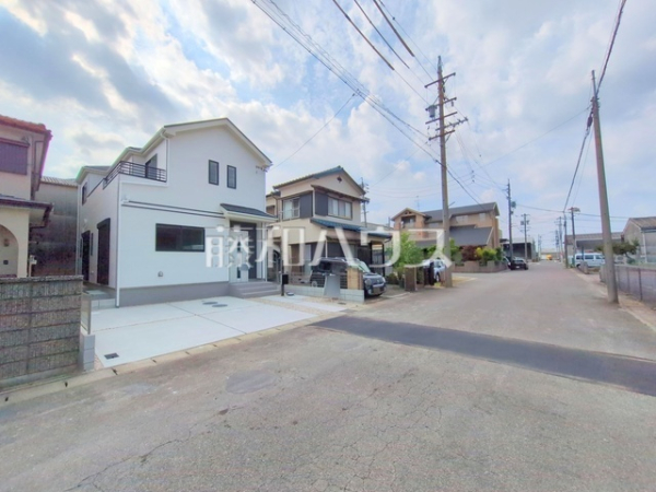 接道状況および現場風景　【北名古屋市宇福寺神明】