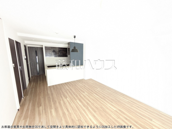 リビング　【ヴィークコート豊田】お部屋の家具やお荷物をCGで消して空間をより具体的に認知できるようにCG加工したVR画像です。