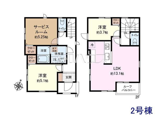 2号棟　間取図　【練馬区石神井台５丁目】