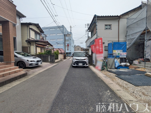 接道状況および現場風景　【名古屋市北区六が池町】