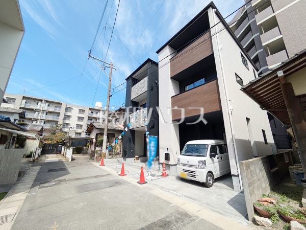 2号棟　接道状況および現場風景　【福岡市早良区荒江３丁目】