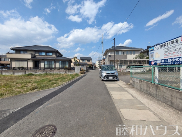 接道状況および現場風景　【北名古屋市二子屋敷】