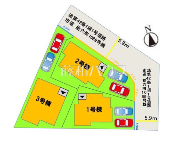 全体区画図　【福岡市西区拾六町４丁目】