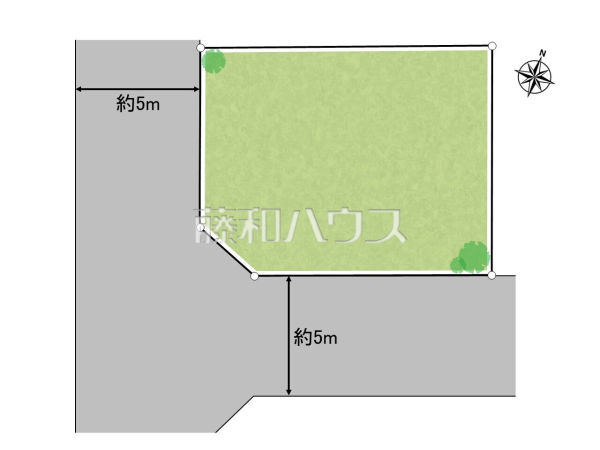 全体区画図　【清瀬市下清戸１丁目】南西角地で陽当たり良好！全面道路幅員５ｍなので解放感もアップしています。