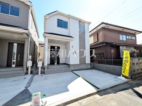 ≪1号棟　外観≫延床面積92.48㎡のゆとりある4LDKプラン。第三者機関により住宅の品質や性能を評価し「安心・安全」を保証する【住宅性能評価書】を取得しております。【府中市四谷３丁目】 