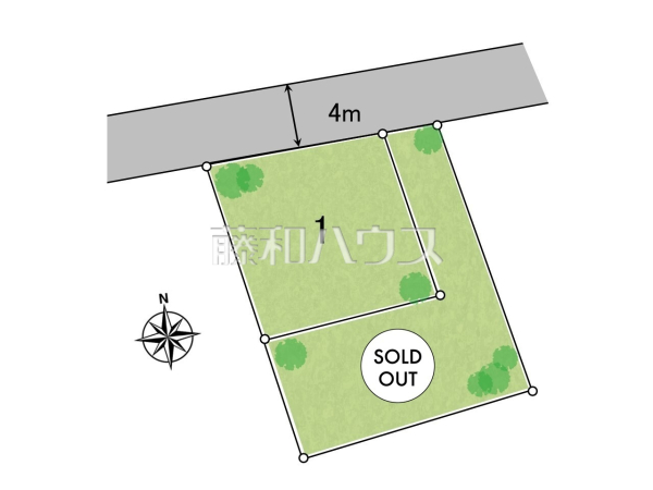 ≪全体区画図≫分譲地周辺は4ｍ道路と一戸建住宅が建ち並ぶ閑静な住宅街となっており車の通りも少なく安心してお住まい頂ける環境が広がっております。【世田谷区喜多見３丁目】