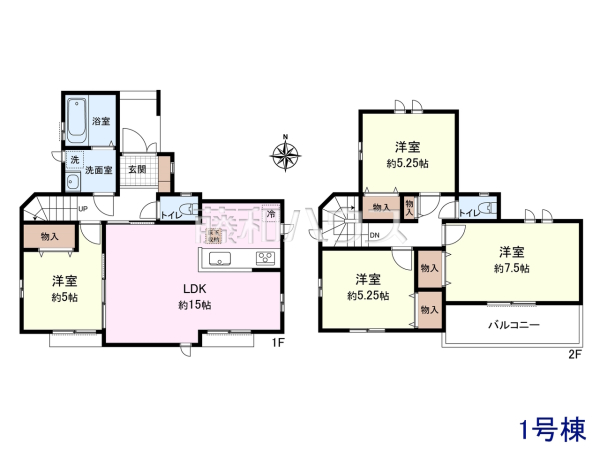 1号棟　間取図　【東村山市廻田町２丁目】