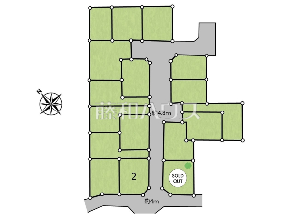 全体区画図　【新座市野火止４丁目】
