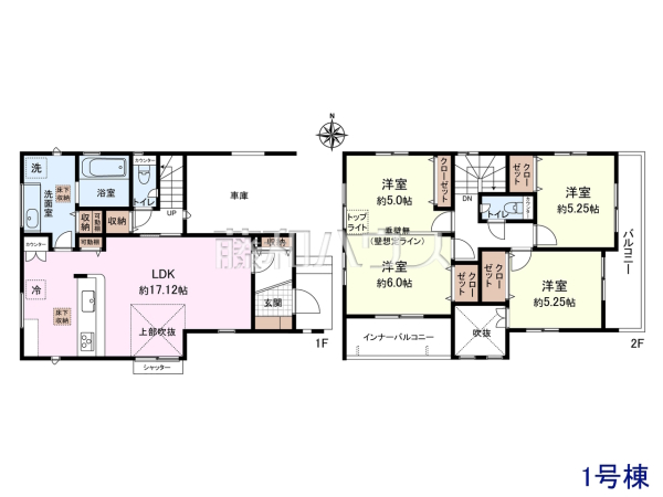 1号棟　間取図　【新座市馬場２丁目】