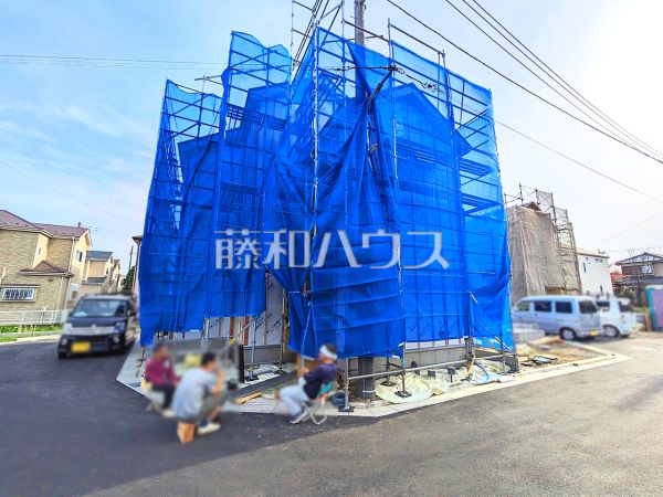 1号棟　外観　【昭島市中神町２丁目】
ここに住む方を想像して、着々と建築しております！　