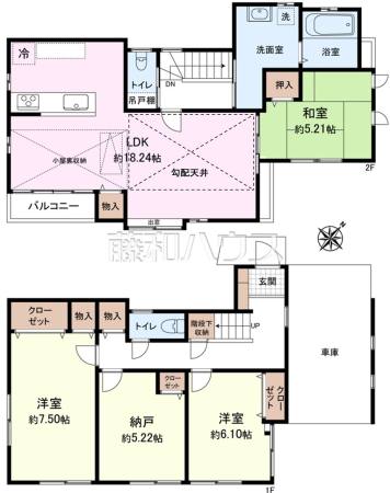 間取図　【東久留米市本町２丁目】家族の集まるLDKはゆったり約18帖　