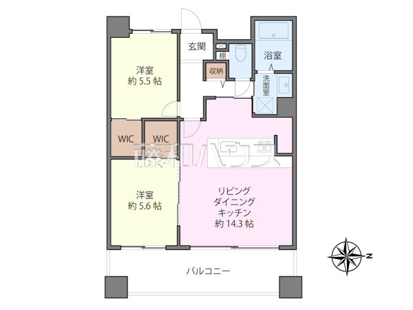 間取図　【エアーズシティブライトコート】