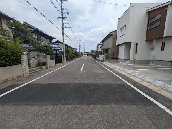 接道状況および現場風景　【小牧市藤島２丁目】