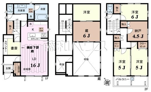 間取図　【練馬区大泉町４丁目】書き物や読書、ちょっとした作業などをおこなう書斎があります♪　