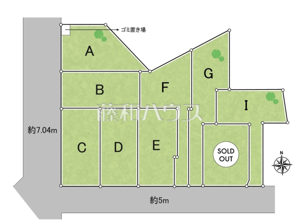 全体区画図　【和光市下新倉５丁目】