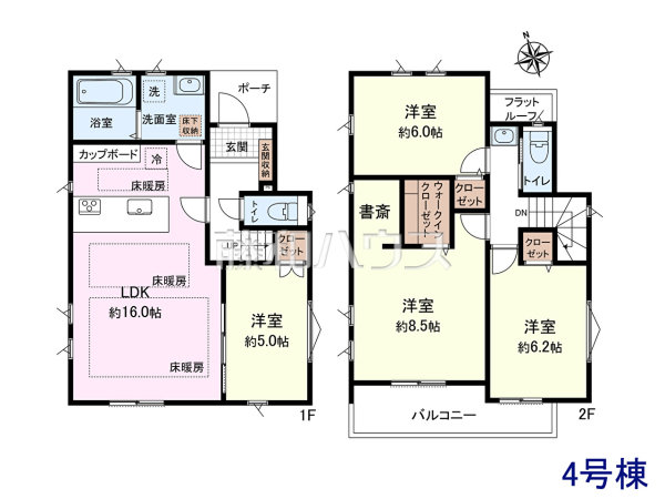 4号棟　間取図　【武蔵村山市中央３丁目】