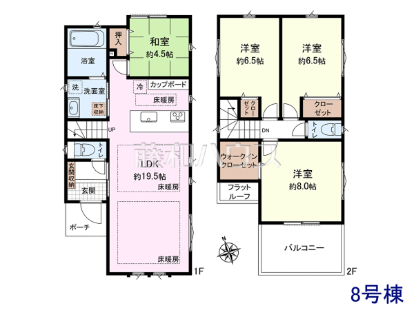8号棟　間取図　【武蔵村山市中央３丁目】