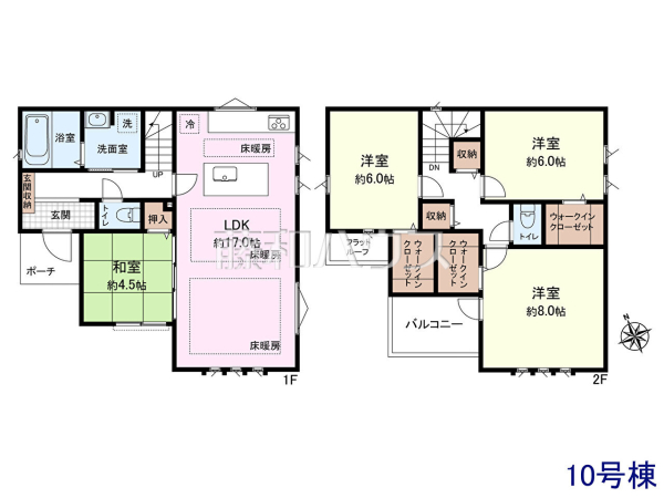 10号棟　間取図　【武蔵村山市中央３丁目】