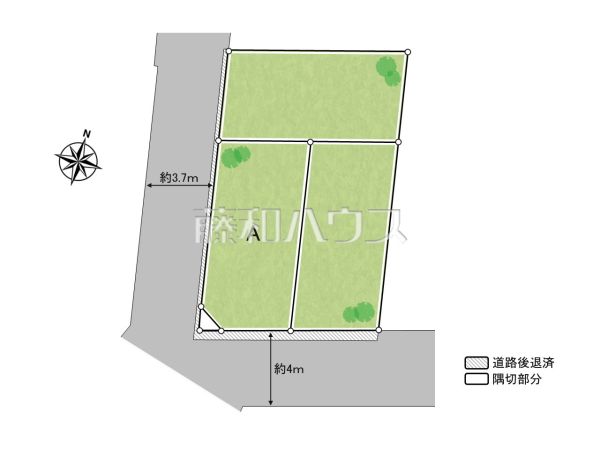 全体区画図　【中野区沼袋４丁目】 見学はしたいけど、なかなか時間が取れない・・・そんな方に出勤前や仕事終わりにマイホームを見学できるサポートをいたします。 