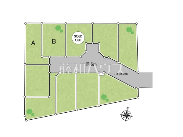 全体区画図　【清瀬市中里１丁目】