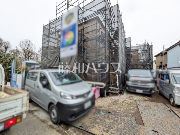 1号棟　外観　【立川市一番町２丁目】 全居室南向きの間取りで明るく、冬場でも太陽の日差しで室内ぽかぽかです！ 