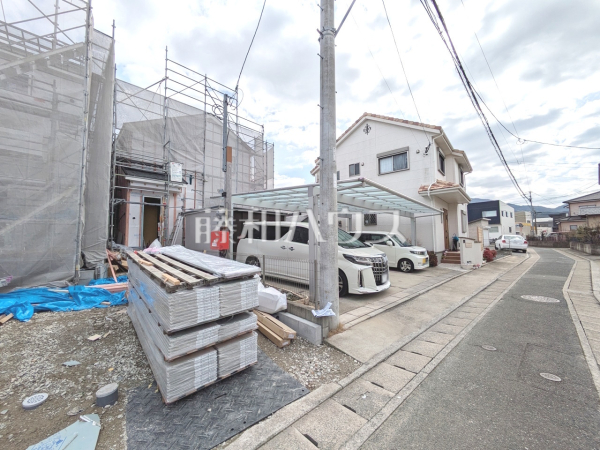 1号棟　接道状況および現場風景　【福岡市早良区野芥２丁目】