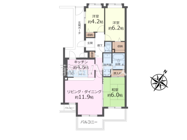 間取図　【ハイホーム高幡不動】