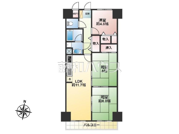 間取図　【ライオンズマンション久米川第二　二番館】