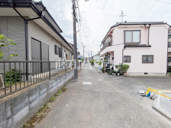 接道状況および現場風景　【新座市石神５丁目】