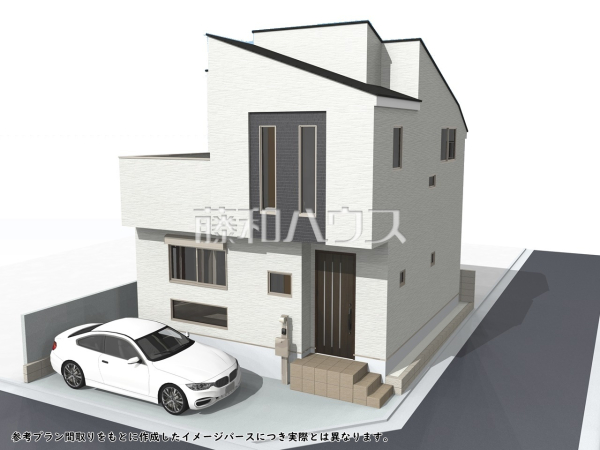 建物プラン例（外観写真）　【杉並区上荻３丁目】　[参考プラン] 建物価格：8,580万円（税込）　建物面積：79.07m²