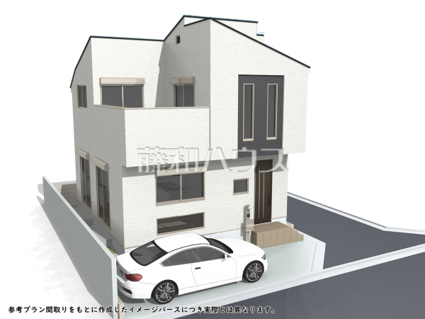 建物プラン例（外観写真）　【杉並区上荻３丁目】　[参考プラン] 建物価格：8,580万円（税込）　建物面積：79.07m²