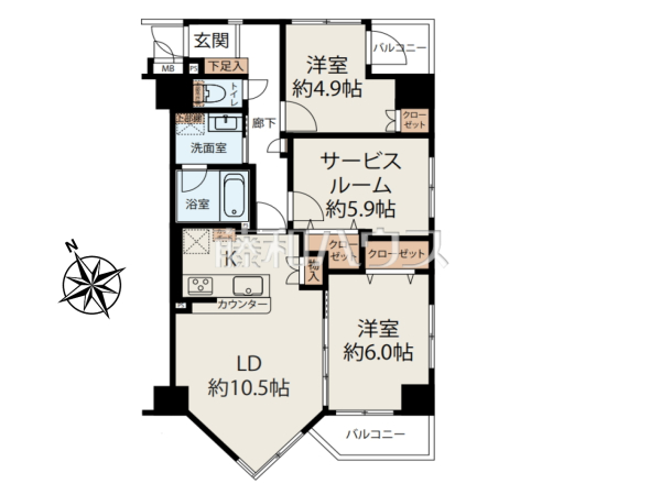 間取図　【マイキャッスル国立】