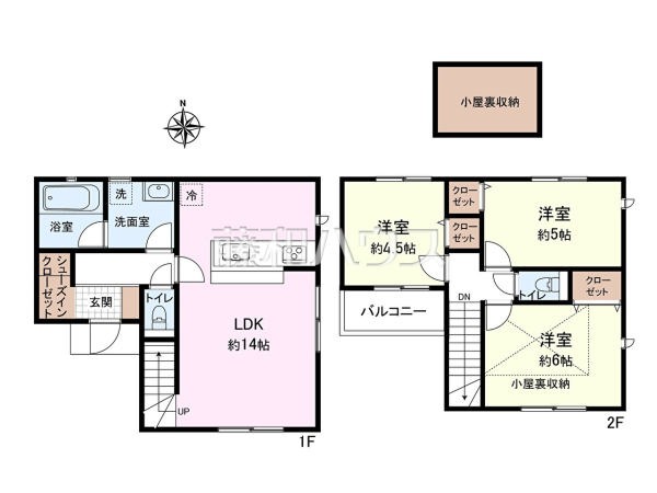 【参考プラン】プランA
1階：38.07㎡、2階：33.61㎡、合計：71.68㎡
土地価格：2980万円、建物価格：1730万円、合計：4710万円　[参考プラン] 建物価格：1,730万円（税込）　建物面積：71.68m²