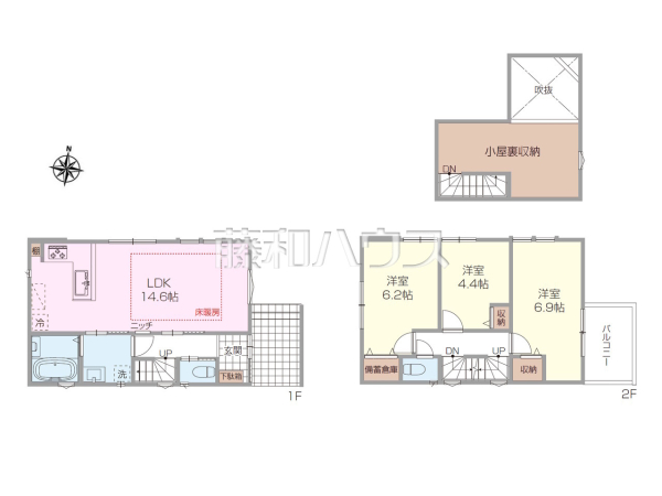 間取図　【小平市津田町３丁目】 見学はしたいけど、なかなか時間が取れない・・・そんな方に出勤前や仕事終わりにマイホームを見学できるサポートをいたします。 