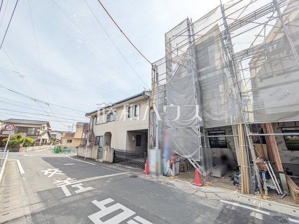1号棟　接道状況および現場風景　【福岡市西区福重５丁目】