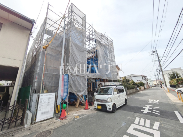 1号棟　接道状況および現場風景　【福岡市西区福重５丁目】
