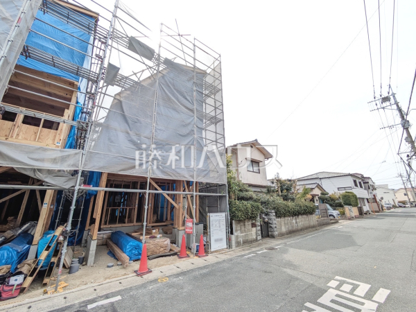 2号棟　接道状況および現場風景　【福岡市西区福重５丁目】