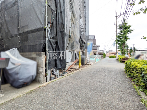 接道状況および現場風景　【昭島市中神町】