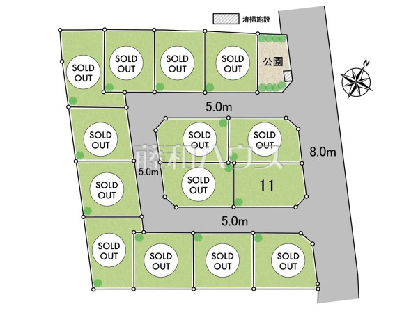 全体区画図　【清瀬市中里３丁目】
